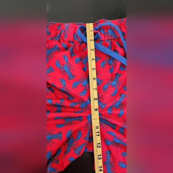 Beverly Hills Polo Club Red and Blue Lobster Swim Trunks Small - Picture 9 of 10